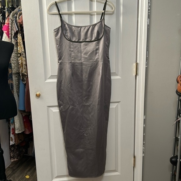 PrettyLittleThing Dresses & Skirts - Prettylittlething dress. NWT Gray. Spaghettis straps. Midi length. Size 6